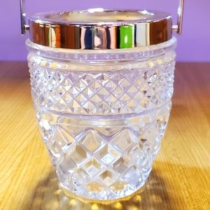 Vintage Cut Glass And Silverplate Small Ice Bucket
